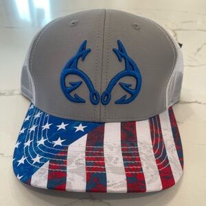 REELTREE Fishing Antler Logo Cap with American Flag Brim - Limited Edition